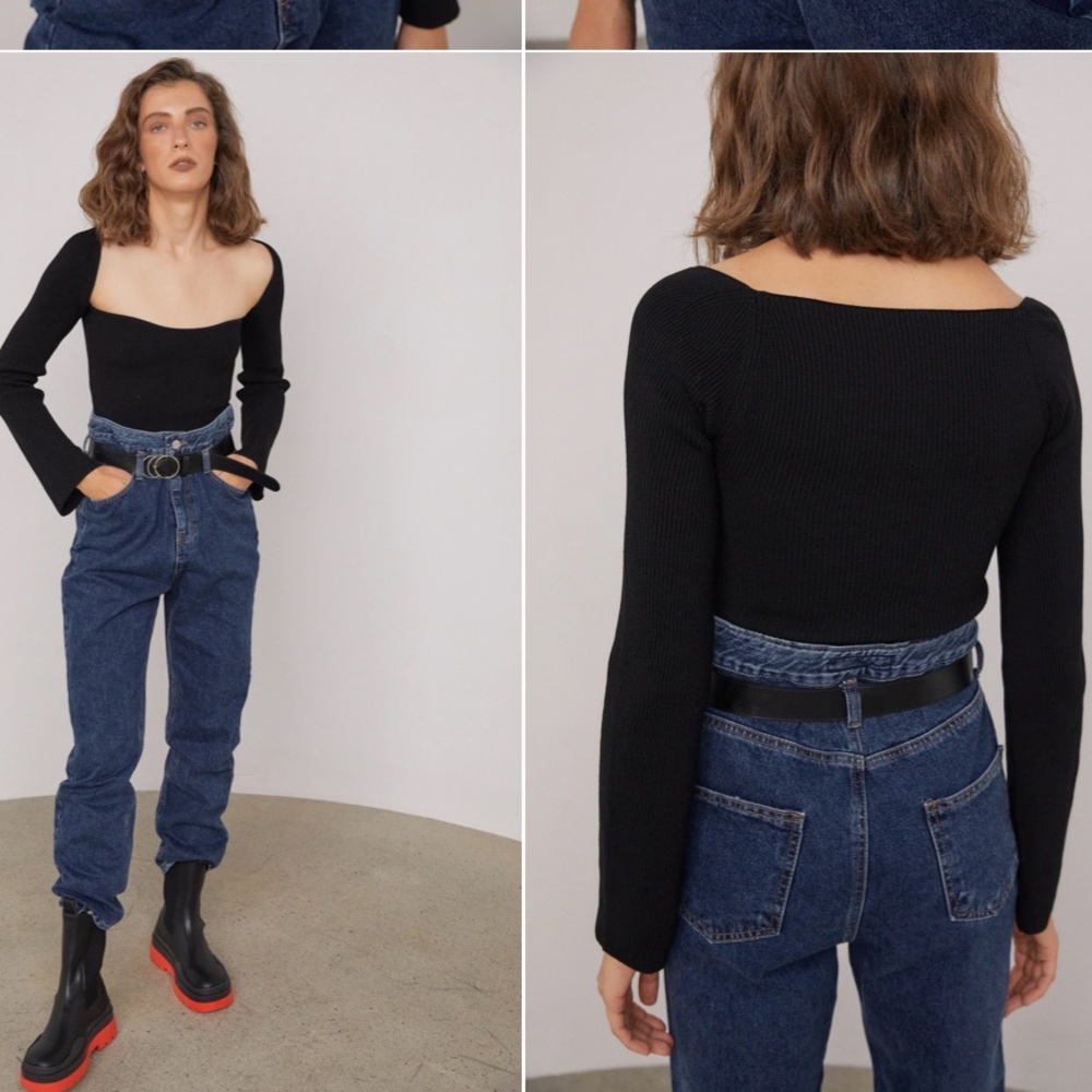 Sweetheart Neck Ribbed Top. - Picture 2 of 4